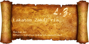 Lakatos Zakária névjegykártya